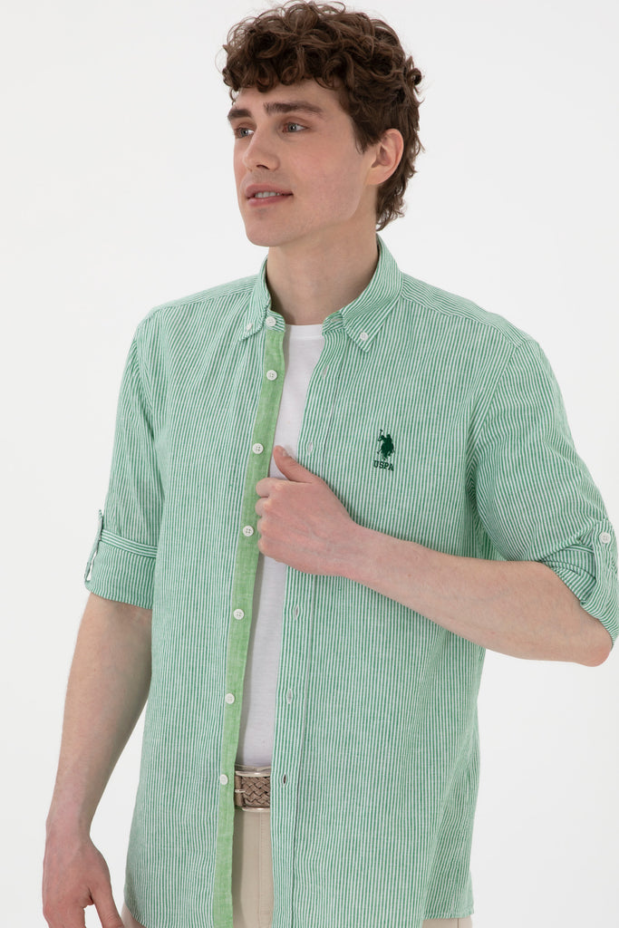 Muška-Zelena-Košulja-Dugih-Rukava-2104298VR054-3