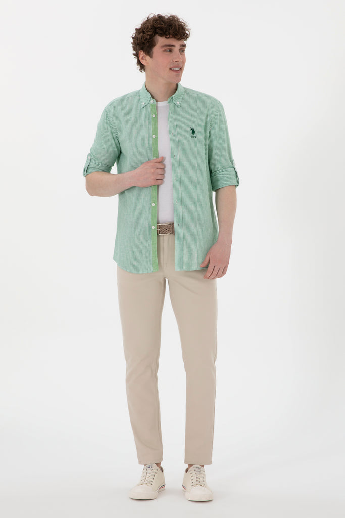 Muška-Zelena-Košulja-Dugih-Rukava-2104298VR054-4