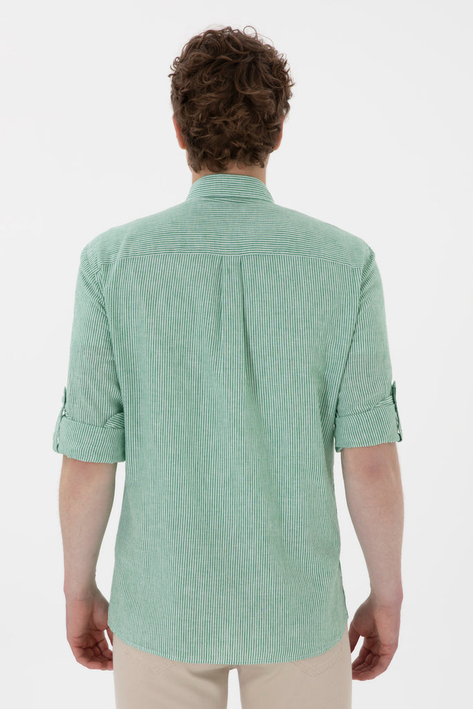 Muška-Zelena-Košulja-Dugih-Rukava-2104298VR054-5