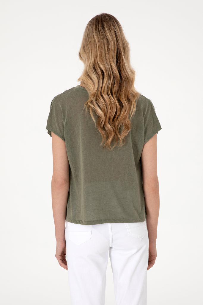 Ženska-Khaki-Majica-Kratkih-Rukava-2104996VR111-5
