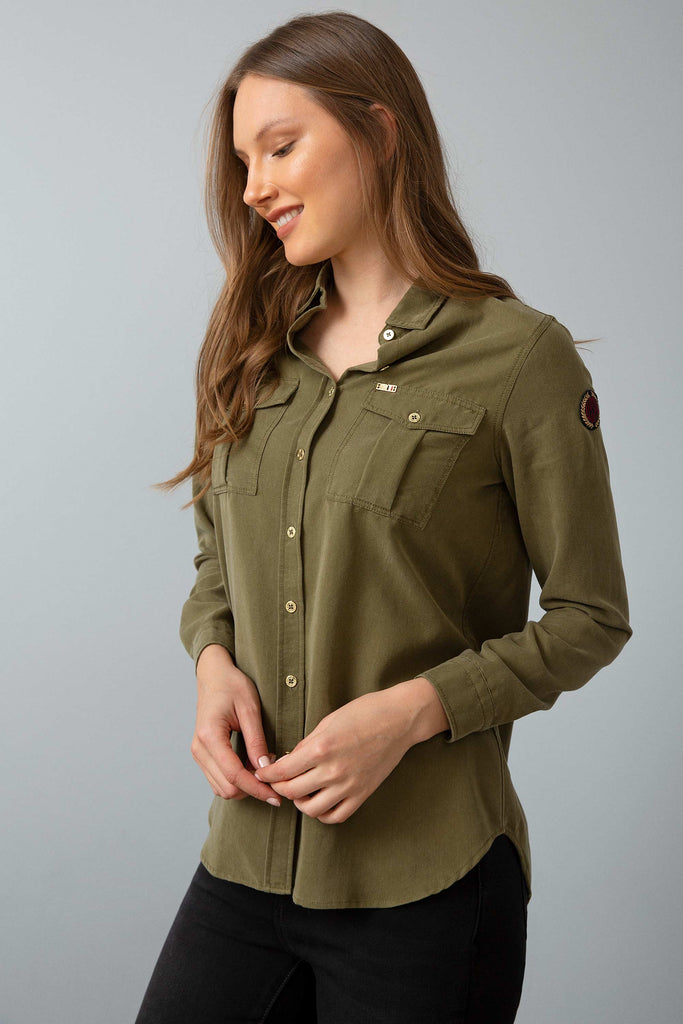 Ženska-Khaki-Košulja-667233VR027-2