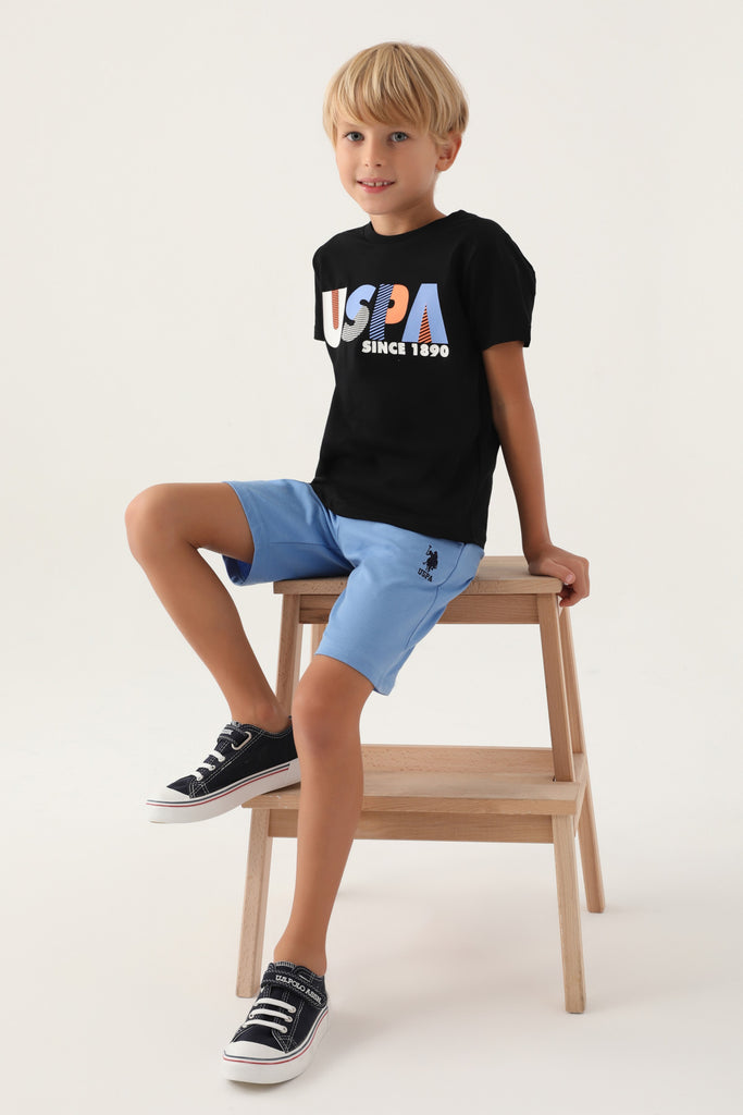 Komplet-Majica-&-Šorc-Za-Dečake-US1757BLACK-2
